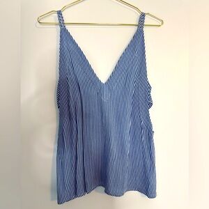 Lulus Adrift Blue & White Striped Tank, size XS
